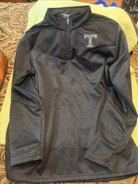 Men's Tennessee Vols Quarter-Zip Performance Pullover Sweater - Dark Gray/Black